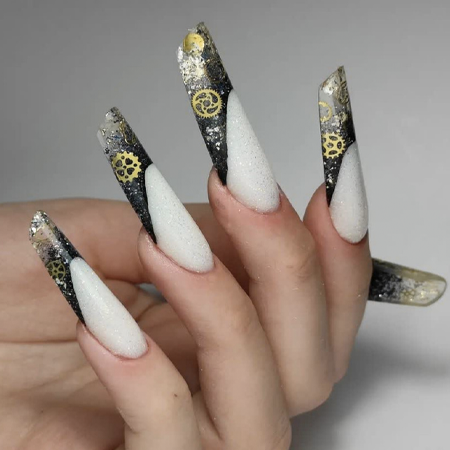 unghii gel negre modele noi