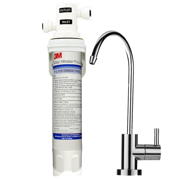 Filtru apa potabila 3M Aqua-Pure Complete 4000 litri Carbon Block Argintat