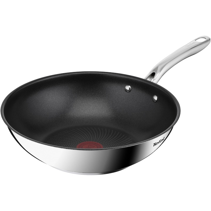Tigaie wok Tefal Infinite 28 cm invelis antiaderent din titan