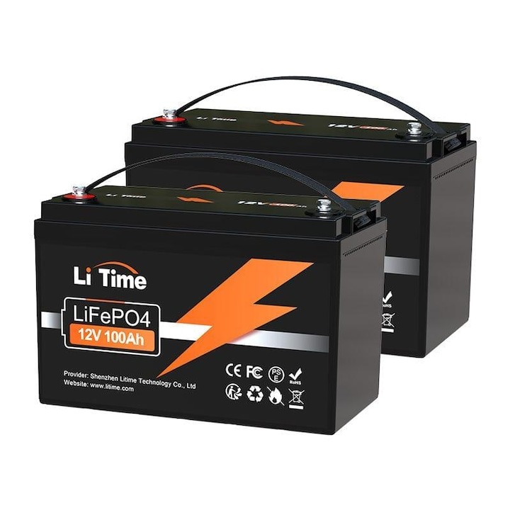 Baterii solare cu litiu LiFePO4 LiTime 12V 100Ah