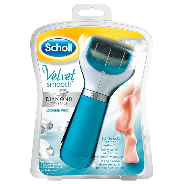 Pila electronica Scholl Velvet Smooth Express Pedi cu Cristale de Diamant