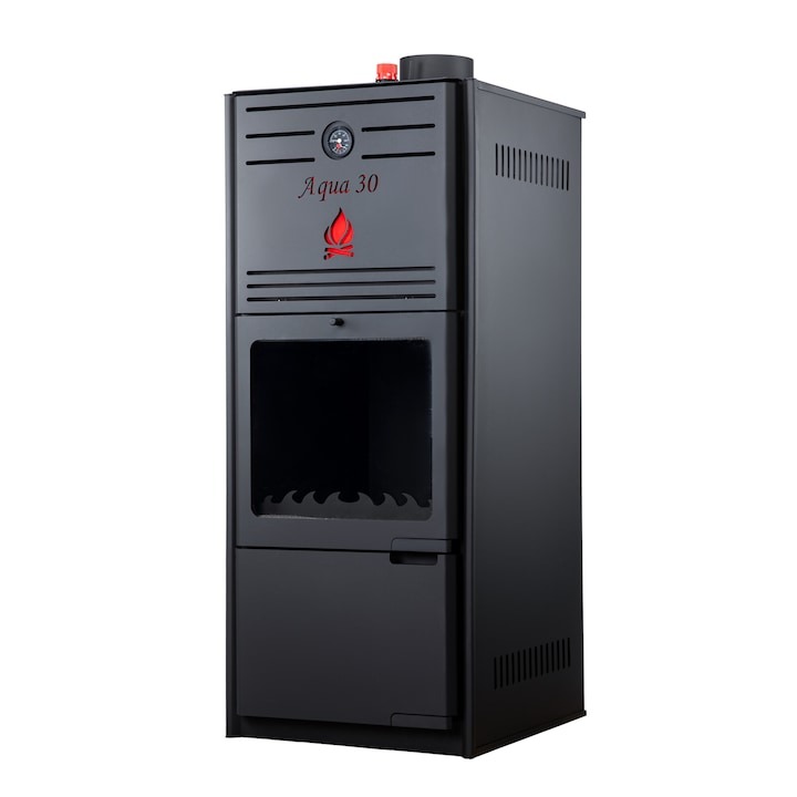 Termosemineu tip centrala Aqua Premium 30 kW, cu regulator tiraj
