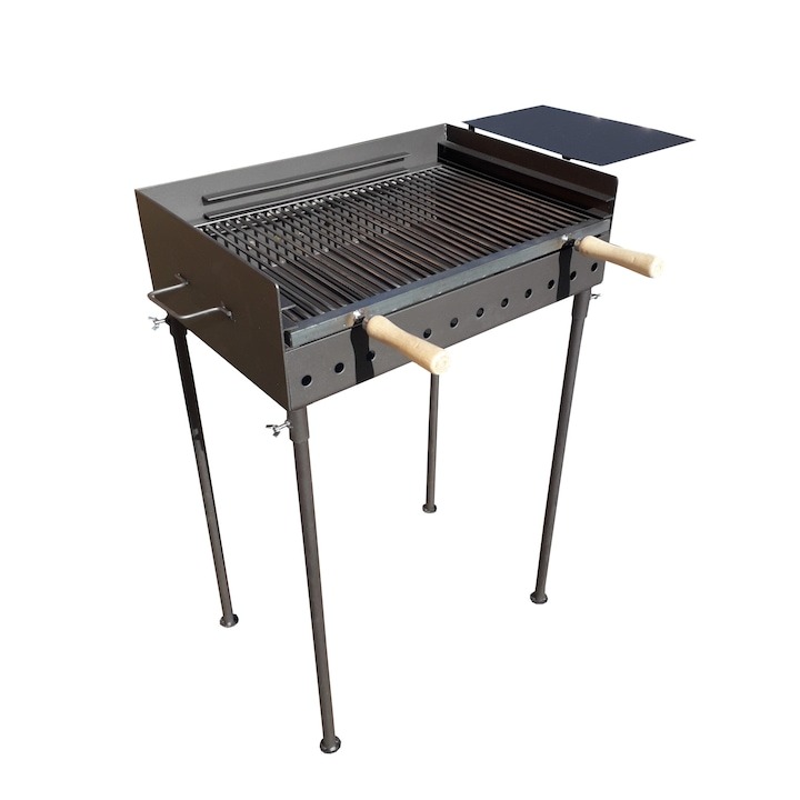 Gratar de gradina pe carbuni reglabil pe 3 niveluri 60 x 40 cm portabil