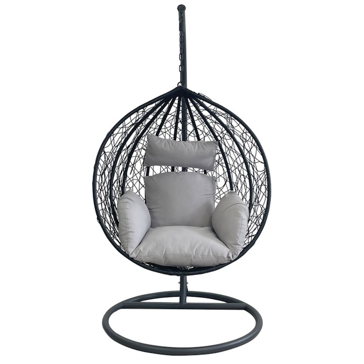Scaun agatat California Black Fotoliu suspendat de relaxare